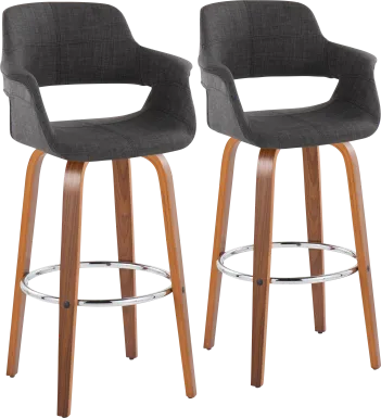 Lafanette VI Blue Swivel Barstool, Set of 2