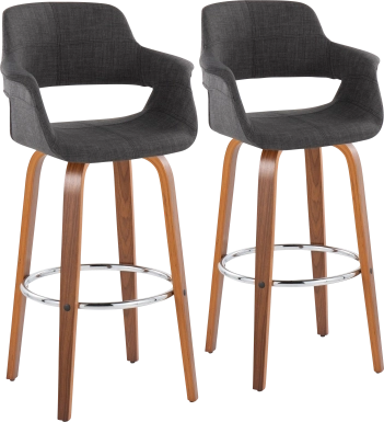 Lafanette VI Blue Swivel Barstool, Set of 2