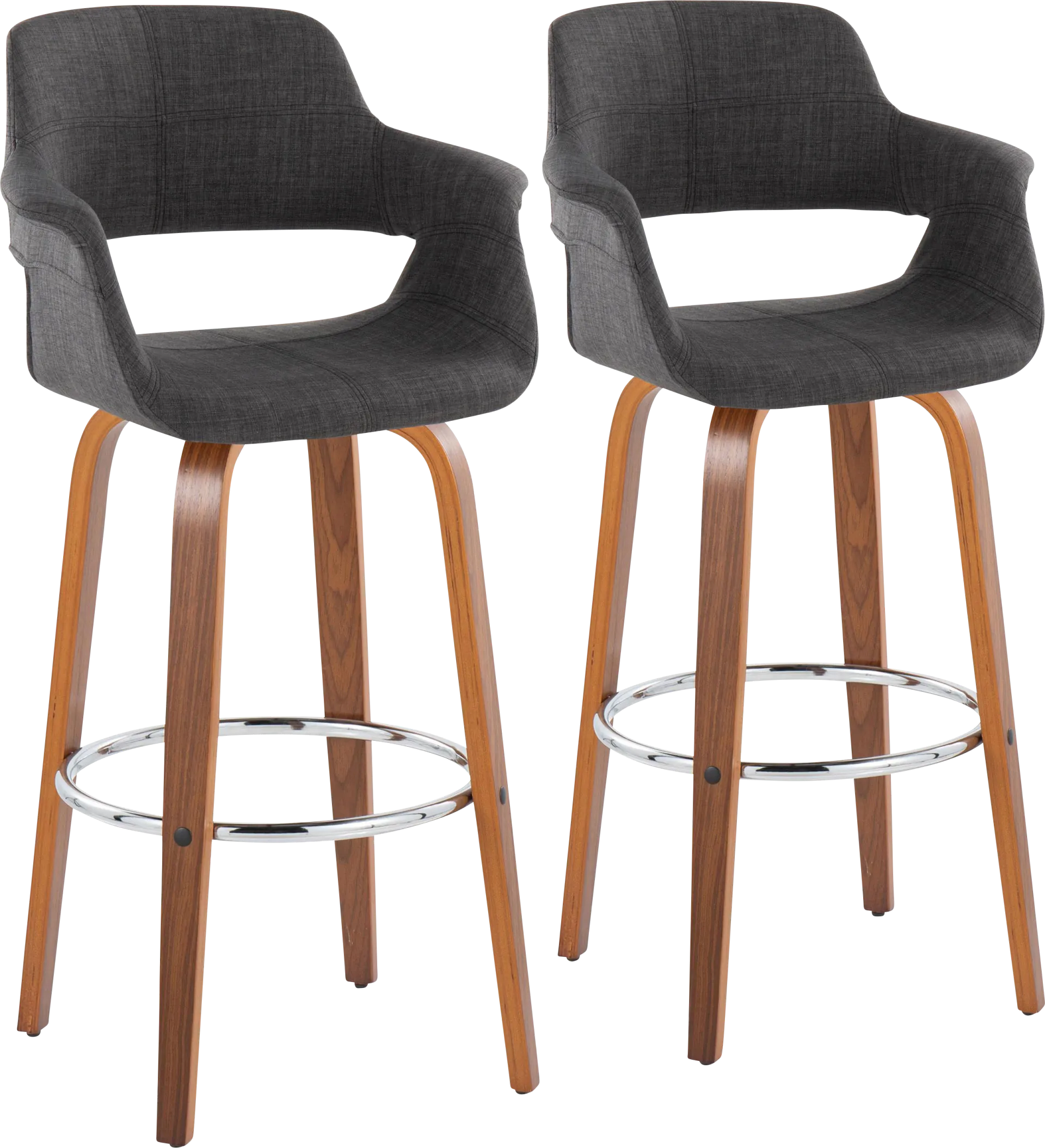 Lafanette VI Blue Swivel Barstool, Set of 2 - Image 1