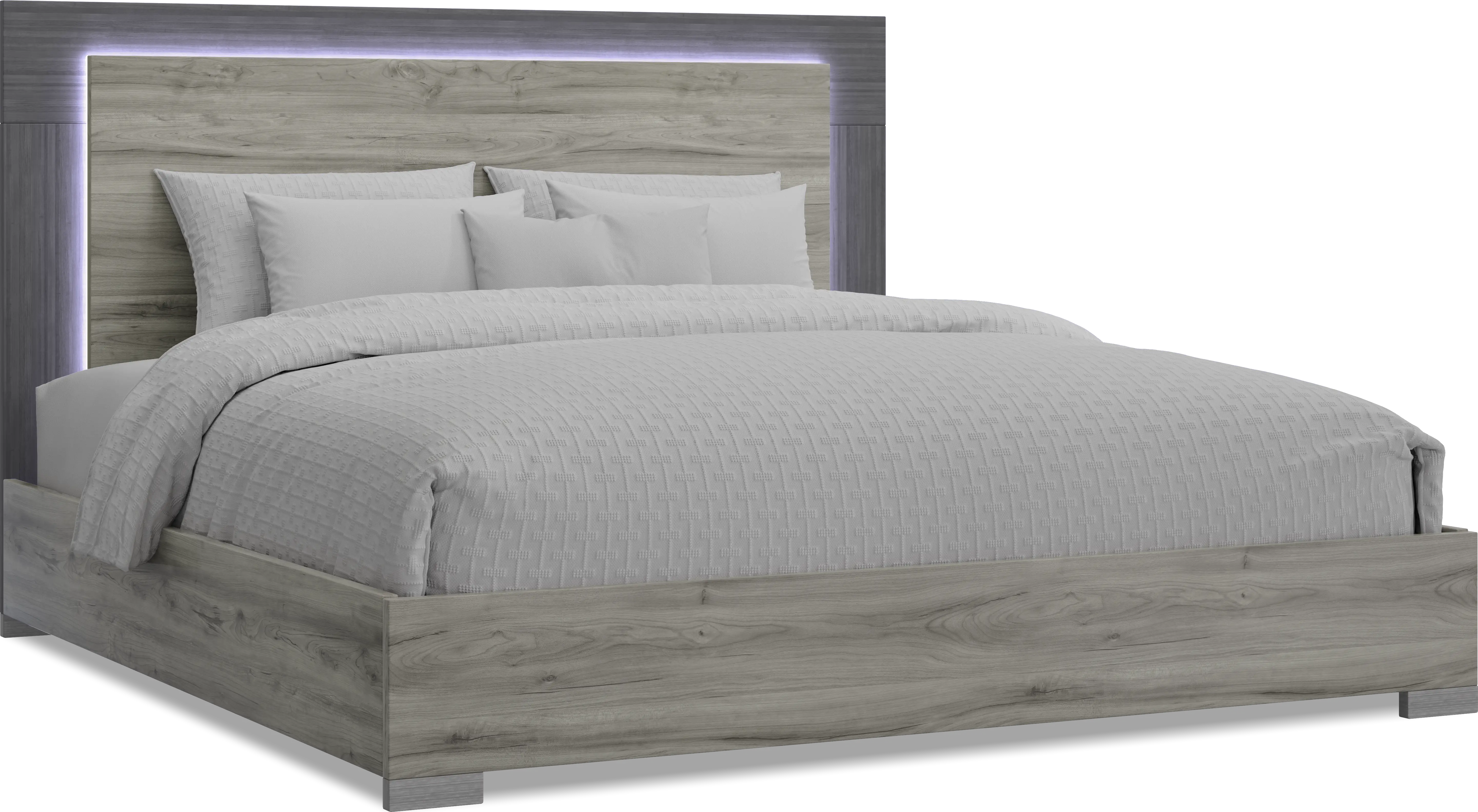 Park Slope Gray 3 Pc King Panel Bed - Thumbnail - Image 1