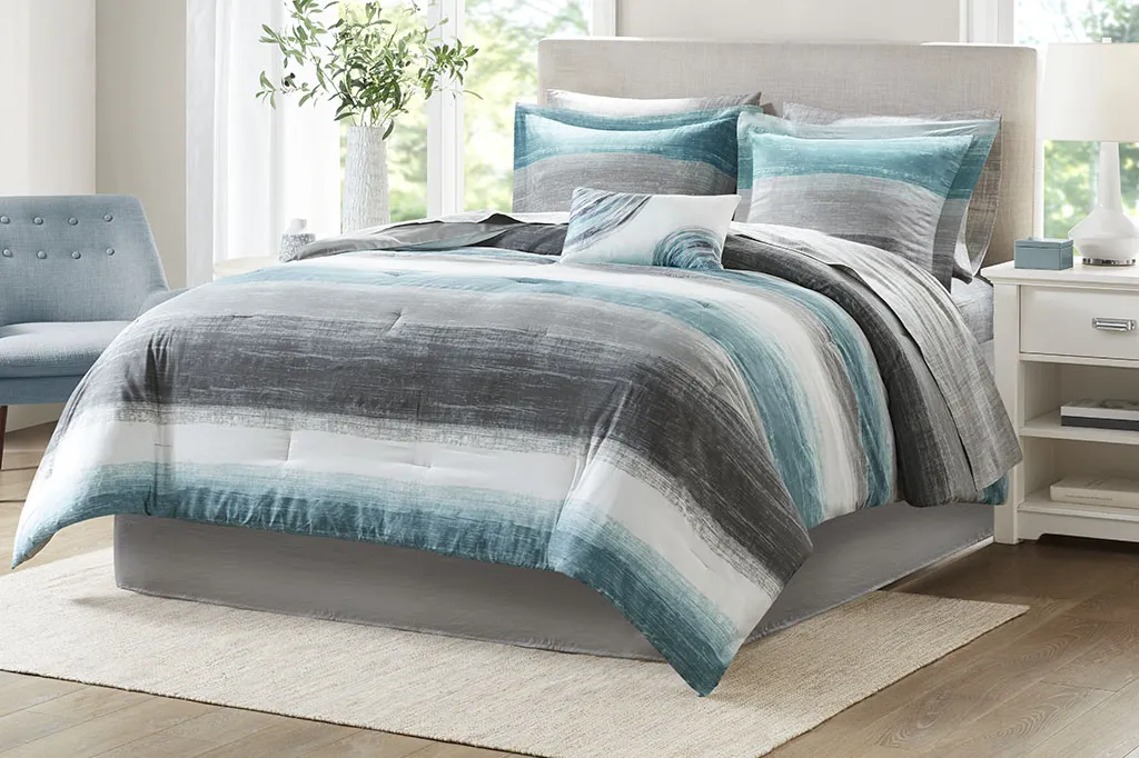 Paysee Blue 9 Pc California King Comforter Set - Thumbnail - Image 2