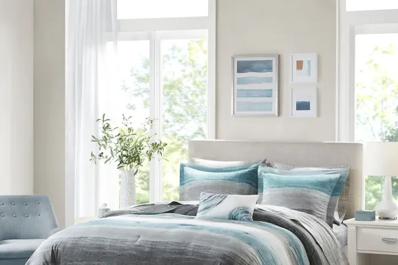 Paysee Blue 9 Pc Full Comforter Set