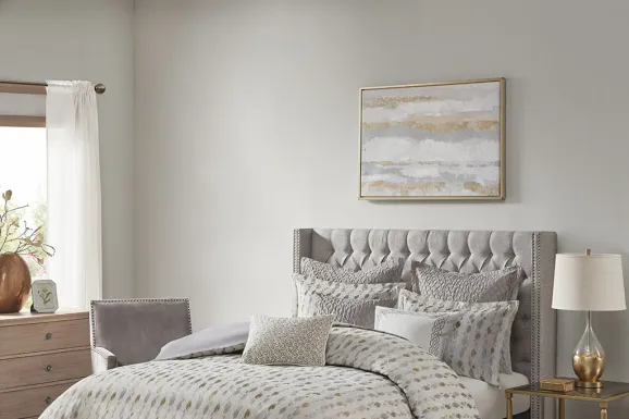 Roffignae Taupe 9 Pc King Comforter Set