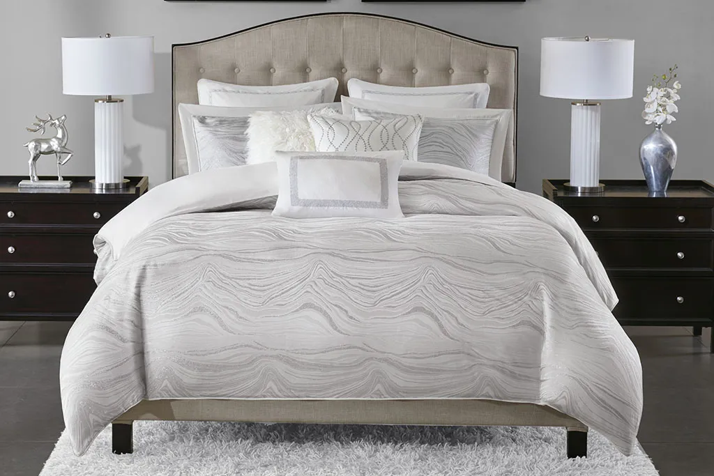Porteous White 9 Pc King Comforter Set - Image 1