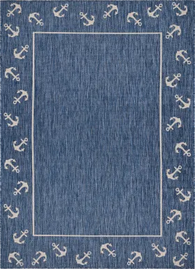 Oyufi Blue 5'3 x 7' Indoor/Outdoor Rug