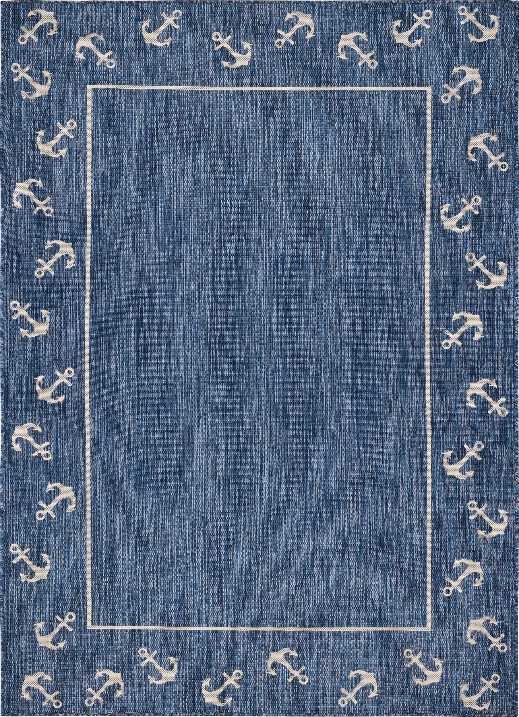 Oyufi Blue 5'3 x 7' Indoor/Outdoor Rug