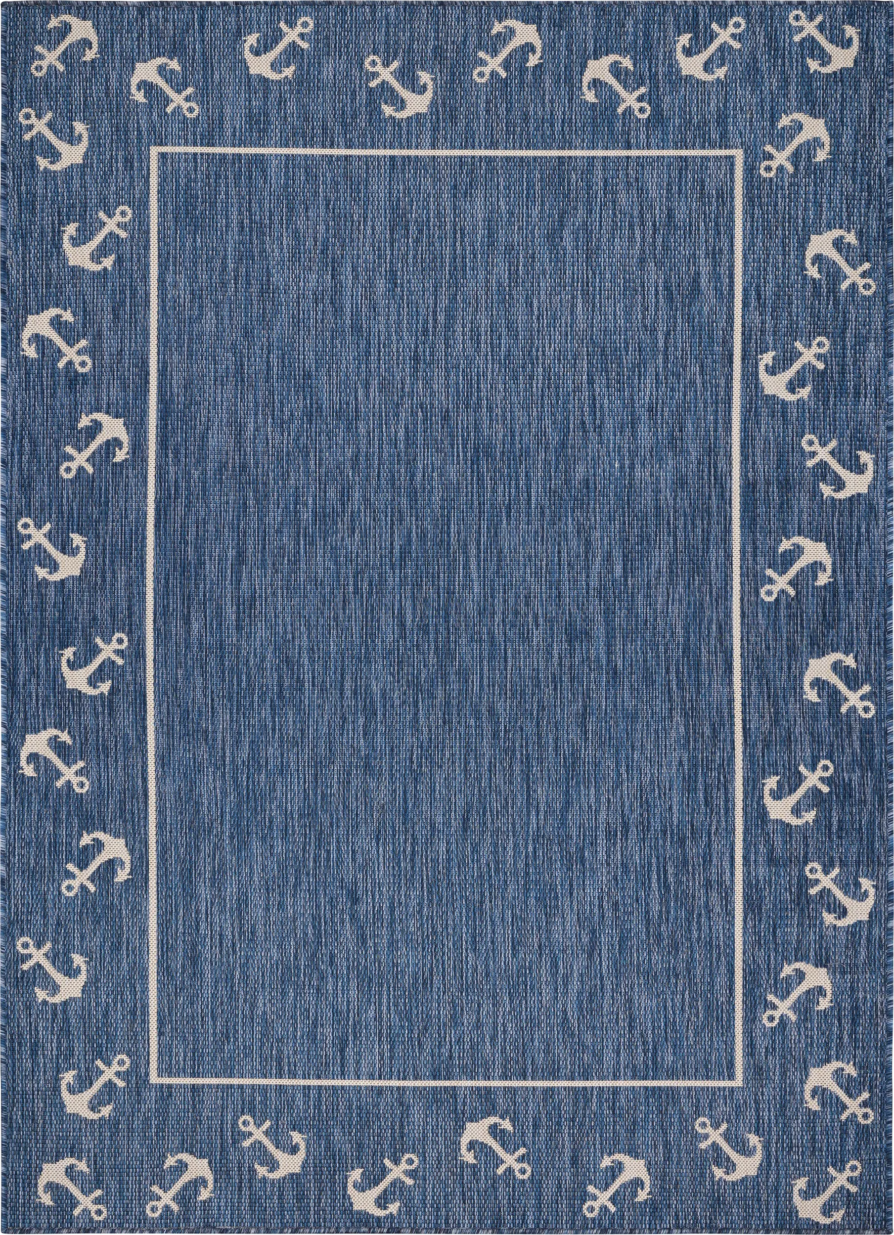 Oyufi Blue 5'3 x 7' Indoor/Outdoor Rug - Image 1