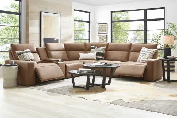 Saddle 6 Pc Dual Power Reclining ModularTwo