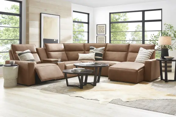 Saddle 6 Pc Dual Power Reclining ModularTwo