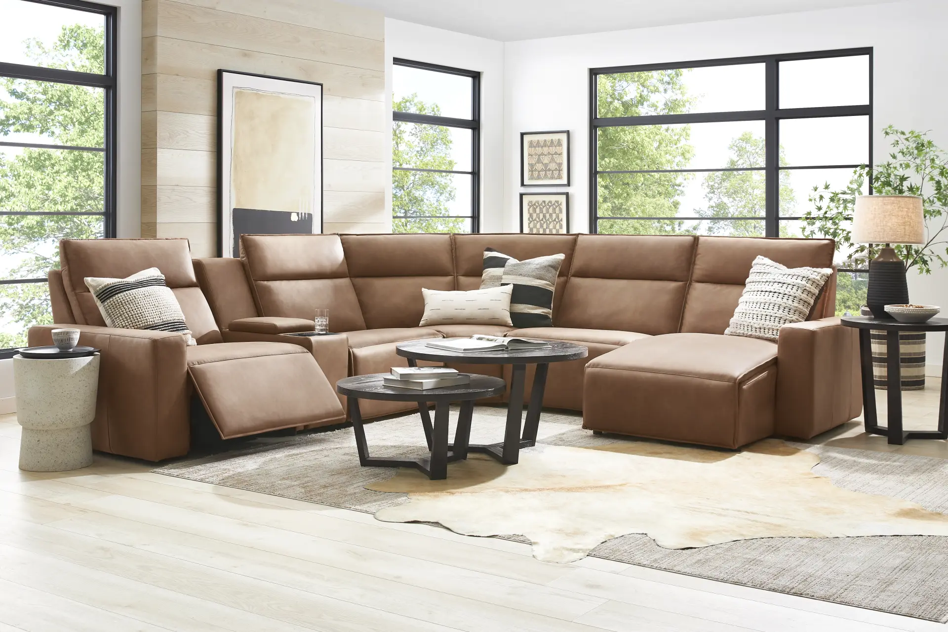 Saddle 6 Pc Dual Power Reclining ModularTwo