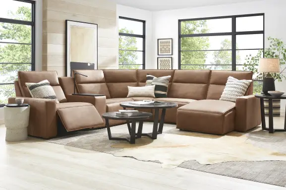 Saddle 6 Pc Dual Power Reclining ModularTwo