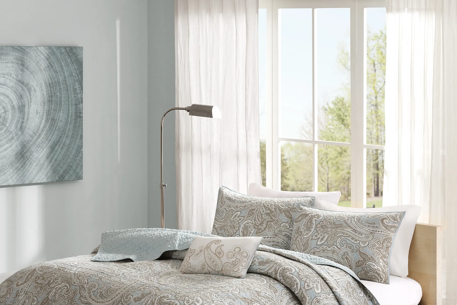 Polymnia Blue 4 Pc King/California King Coverlet Set - Thumbnail - Image 2