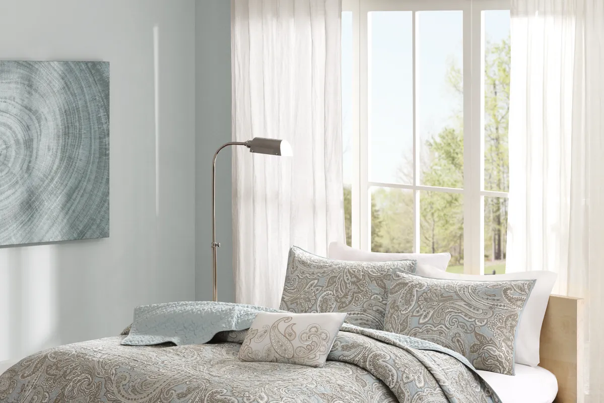 Polymnia Blue 4 Pc King/California King Coverlet Set