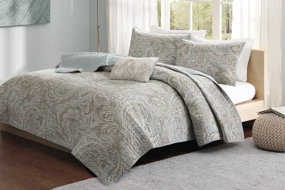 Polymnia Blue 4 Pc King/California King Coverlet Set