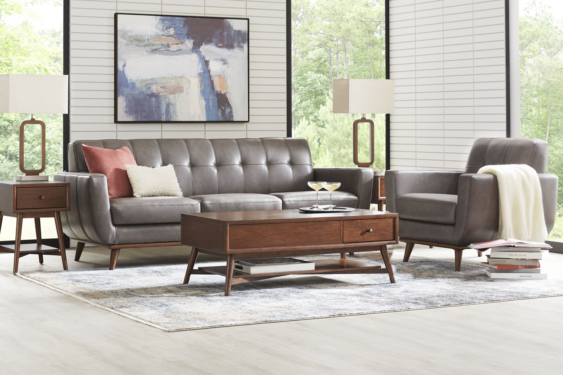 Greyson Gray Leather Sofa - Image 2