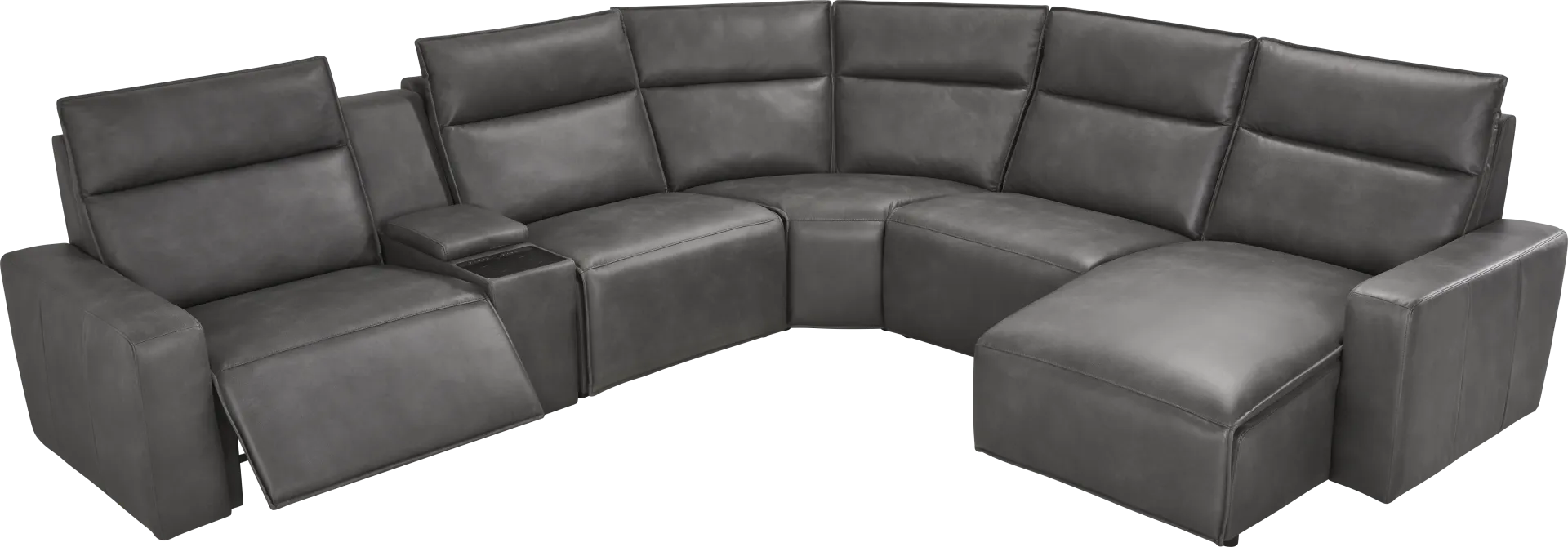 Charcoal 6 Pc Dual Power Reclining ModularTwo - Image 1
