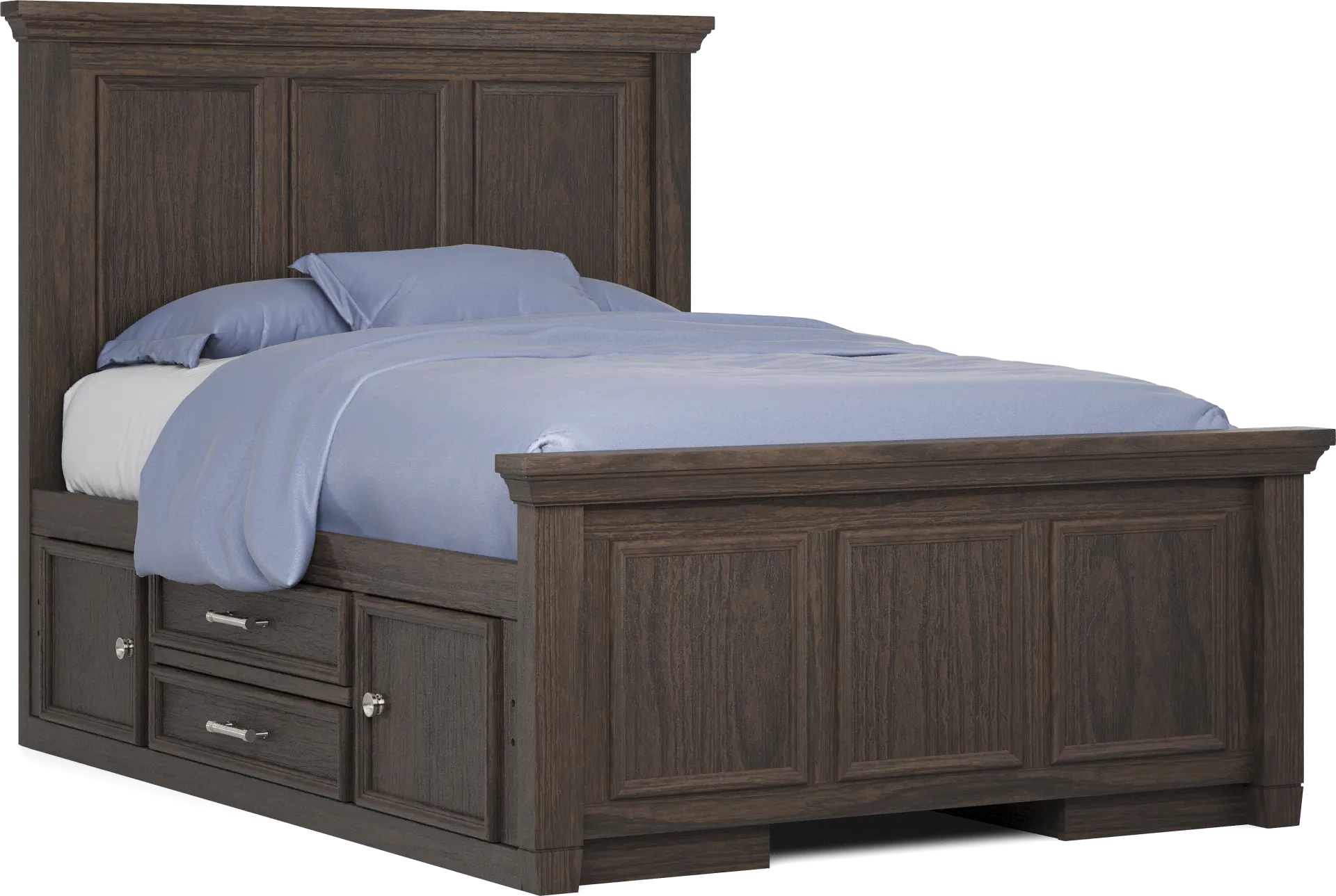 Kids Canyon Lake Java Full Panel Bed with 2 Storage Side Rails - Image 2