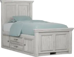 twin panel bed with storage rails