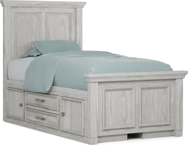 twin panel bed with storage rails