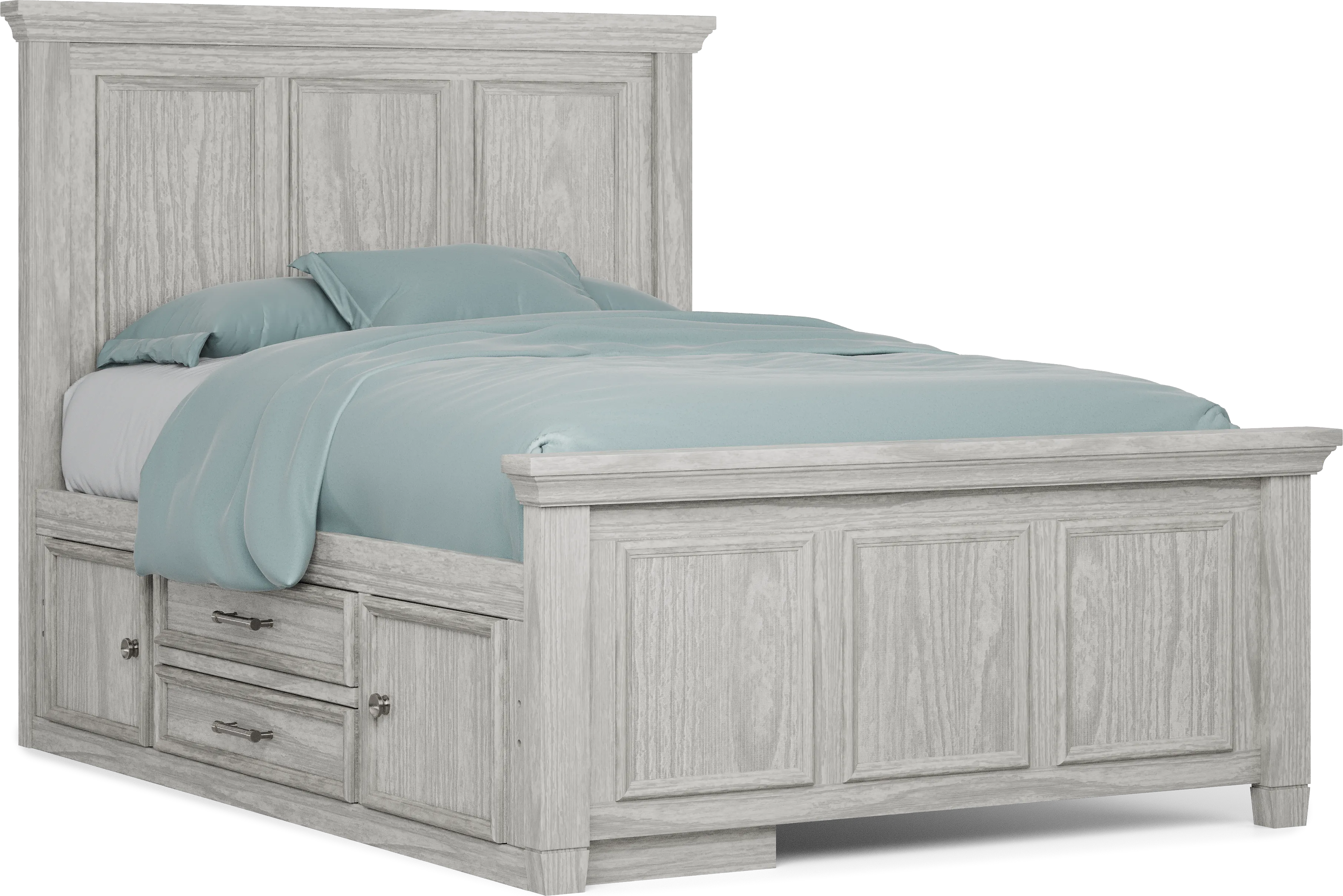 Kids Canyon Lake Ash Gray Full Panel Bedroom with Storage Side Rail - Thumbnail - Image 2