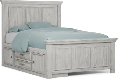 full panel bed with storage rail