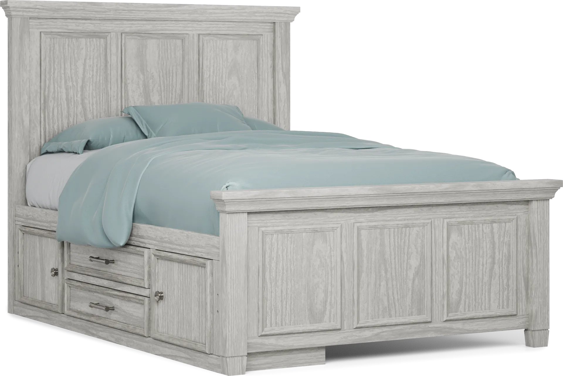 Kids Canyon Lake Ash Gray Full Panel Bedroom with Storage Side Rail - Image 2