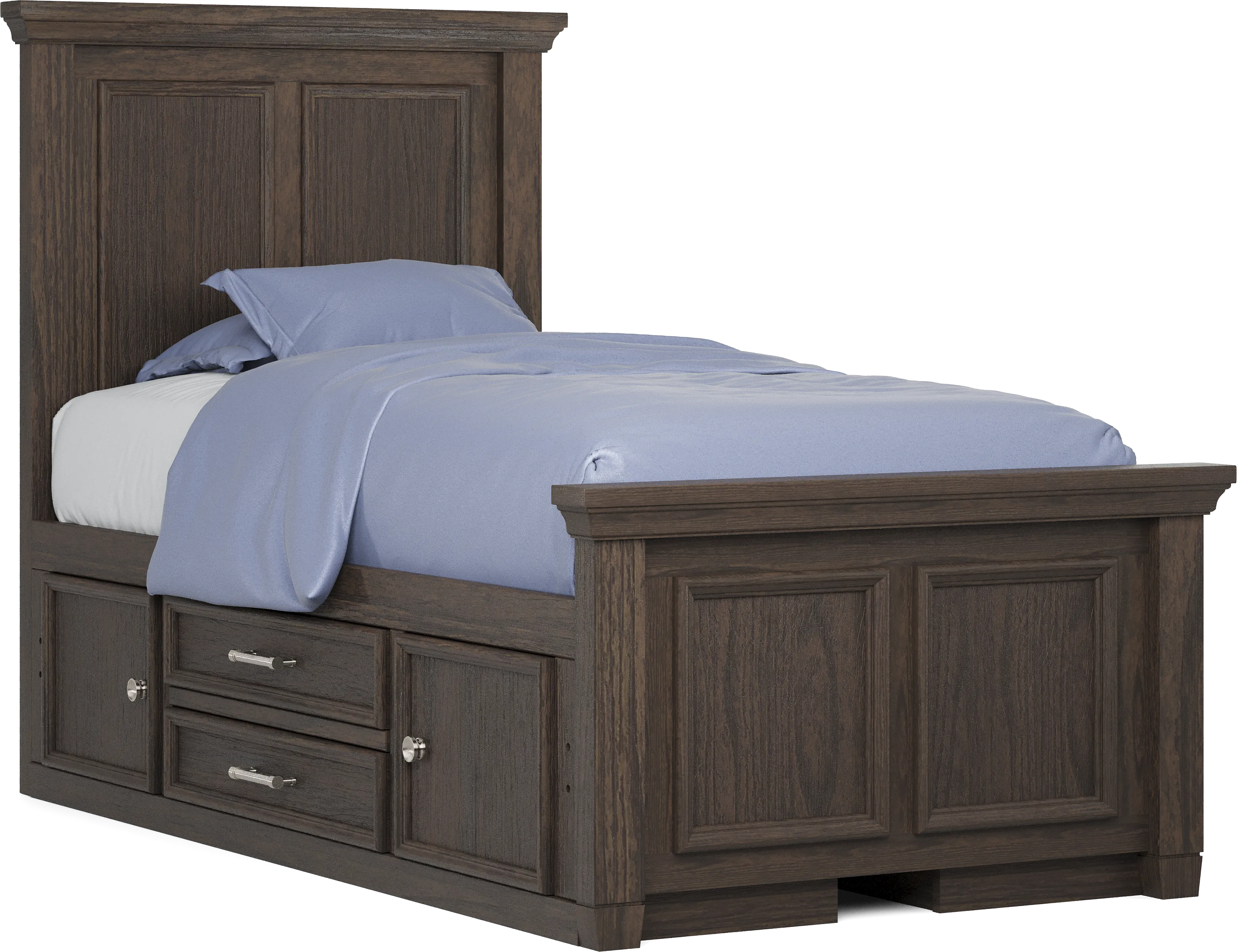 Kids Canyon Lake Java 5 Pc Twin Panel Bedroom with 2 Storage Side Rails - Thumbnail - Image 2