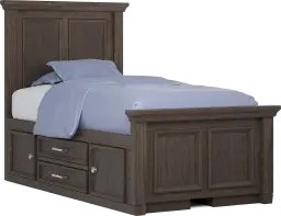 twin panel bed with storage rails