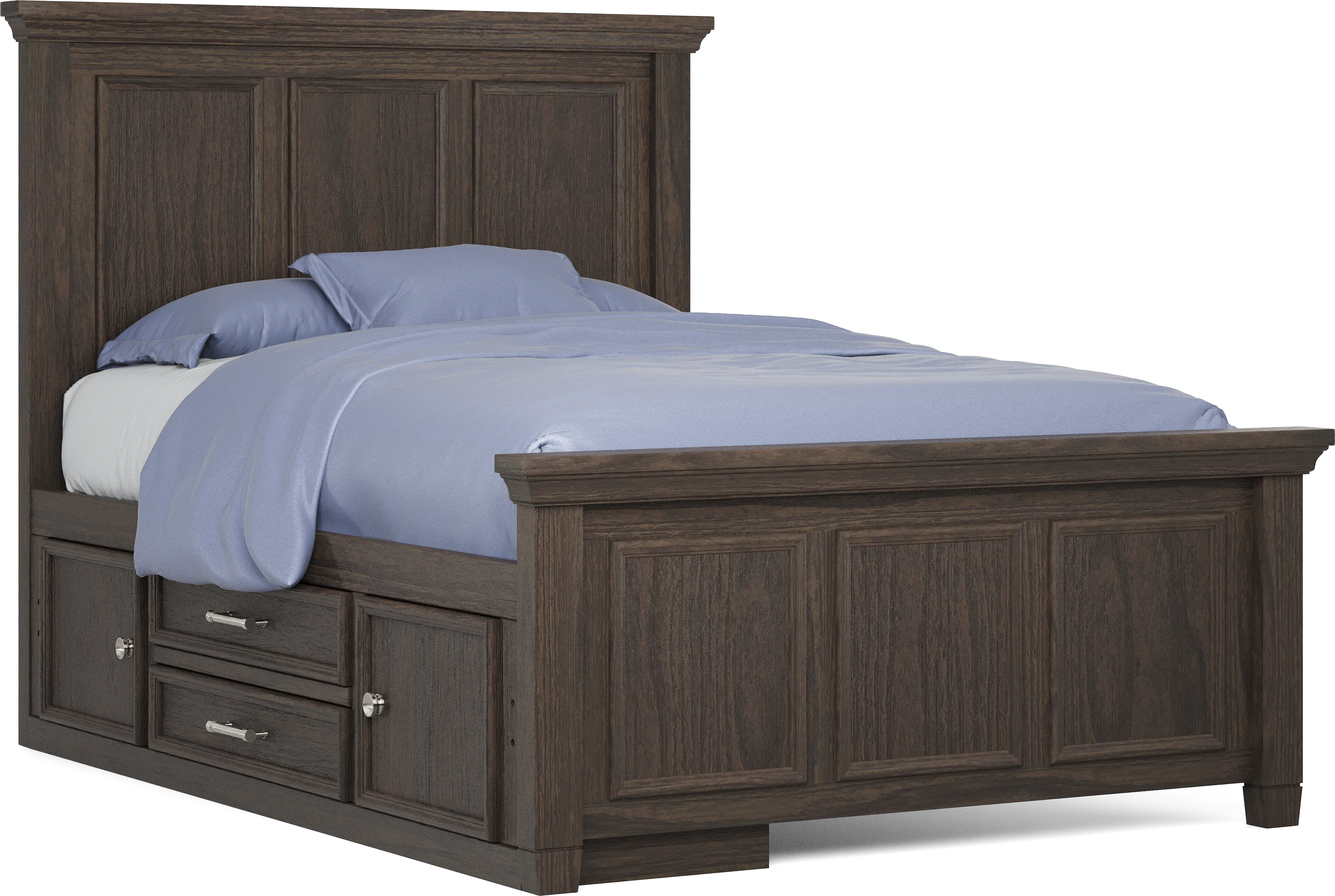 Kids Canyon Lake Java Full Panel Bed with Storage Side Rail - Thumbnail - Image 1