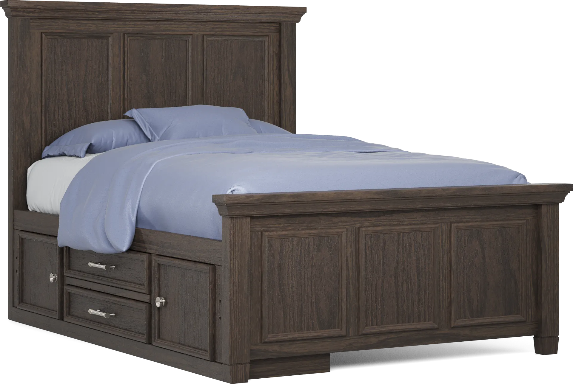 Kids Canyon Lake Java Full Panel Bed with Storage Side Rail - Image 1