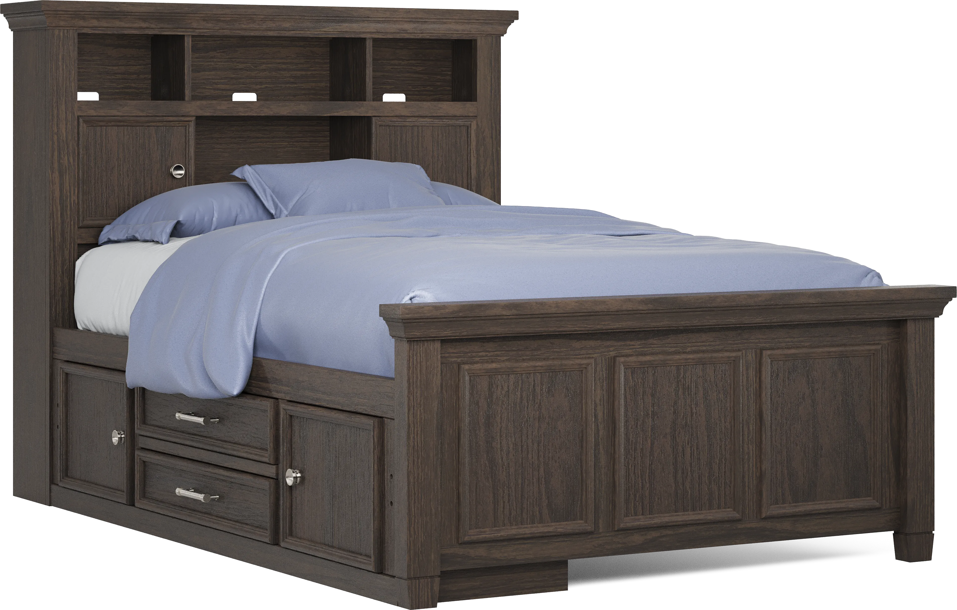 Kids Canyon Lake Java Full Bookcase Bedroom with Storage Side Rail - Thumbnail - Image 2
