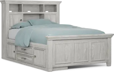 full bookcase bed w storage rail