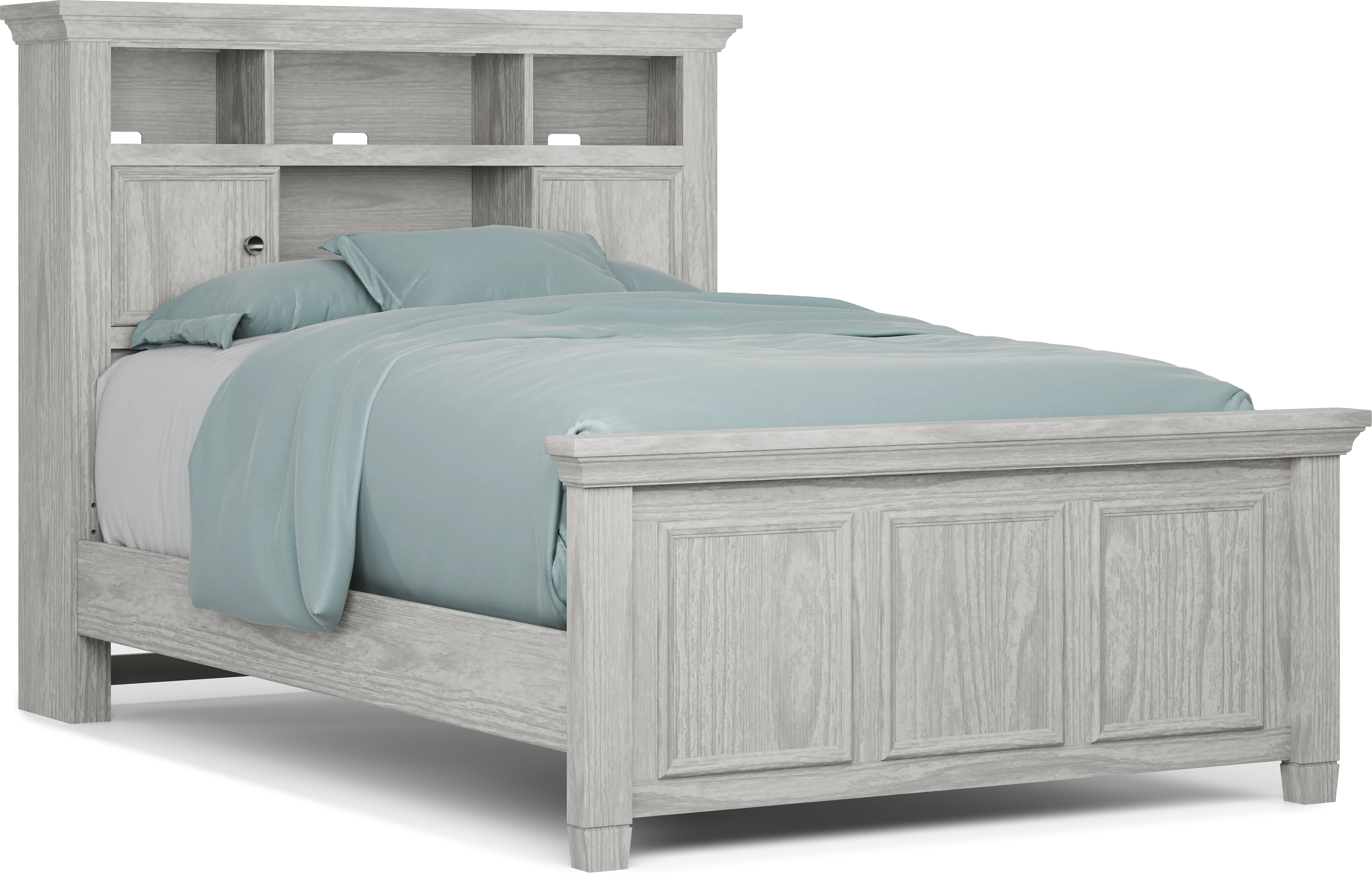 Kids Canyon Lake Ash Gray Full Bookcase Bed - Thumbnail - Image 1