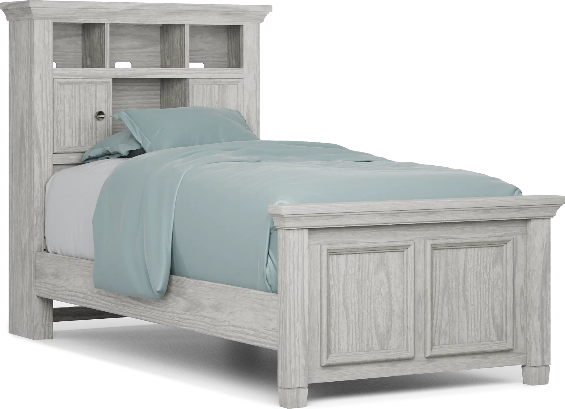 Kids Canyon Lake Ash Gray Twin Bookcase Bed