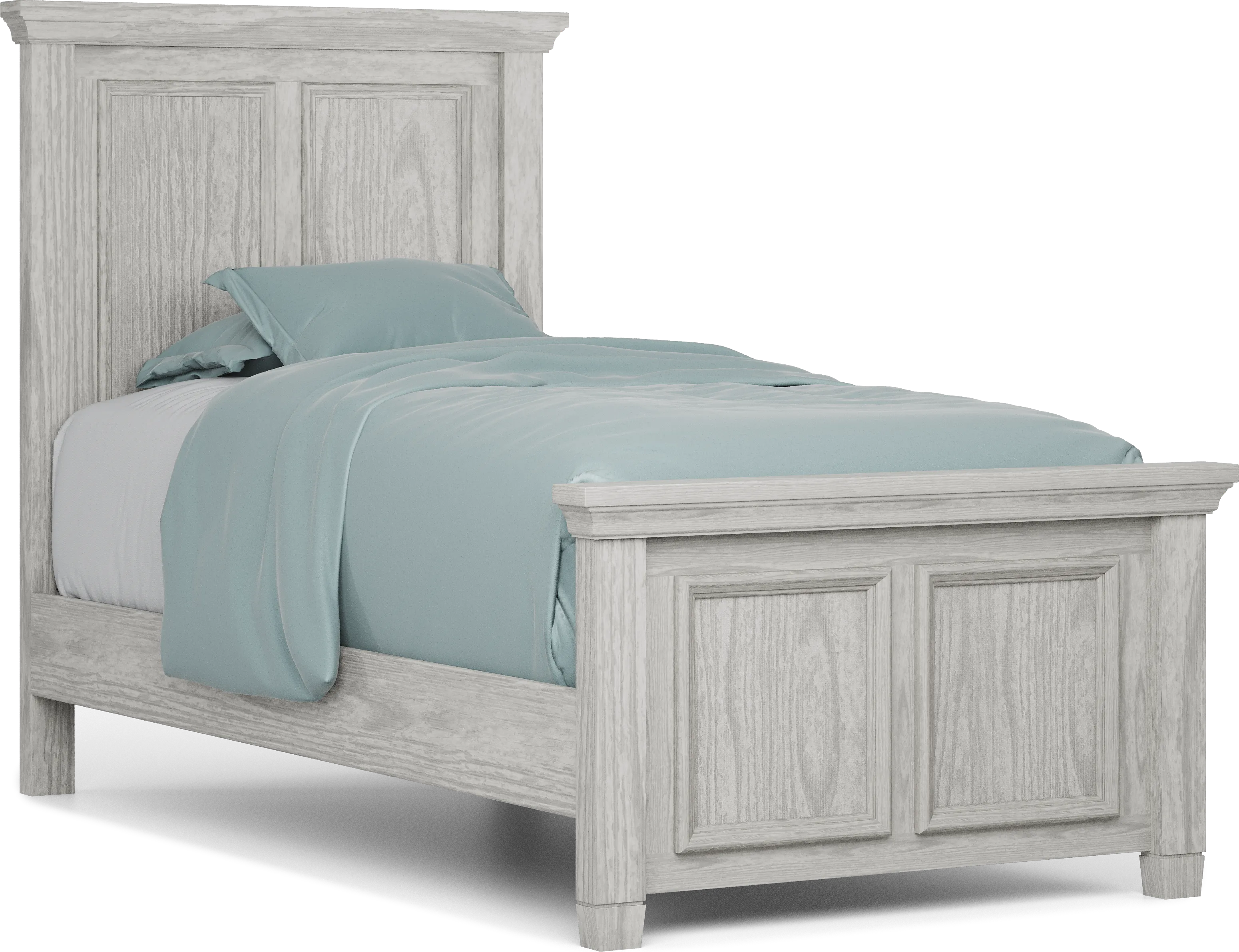 Kids Canyon Lake Ash Gray Twin Panel Bed - Thumbnail - Image 1