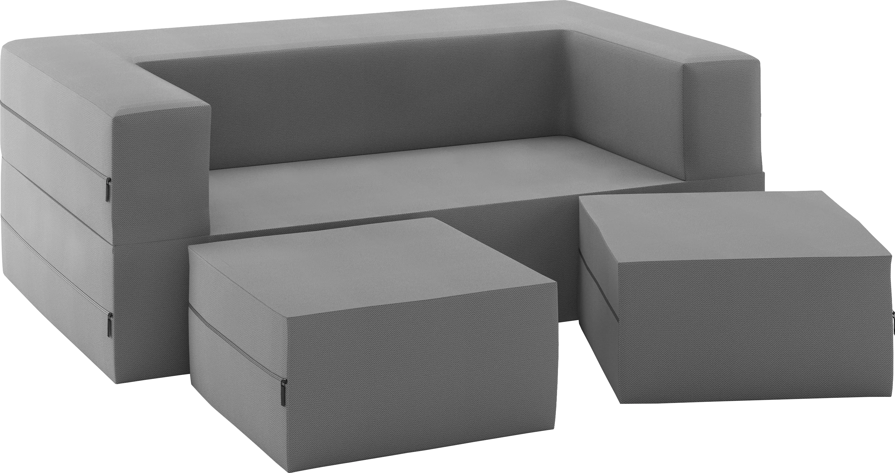 Kids Alfy Gray Loveseat & Ottoman Set - Thumbnail - Image 1