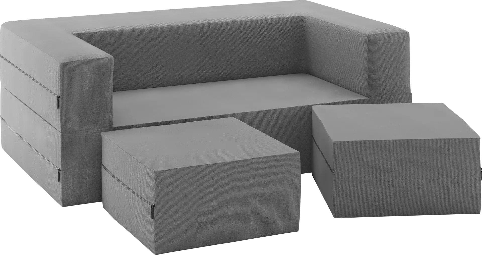 Kids Alfy Gray Loveseat & Ottoman Set