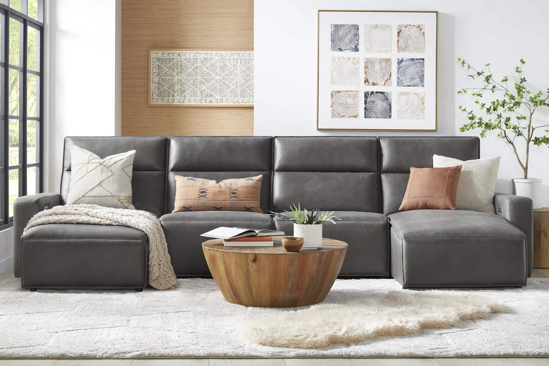 Charcoal 4 Pc Dual Power Reclining ModularTwo - Image 1