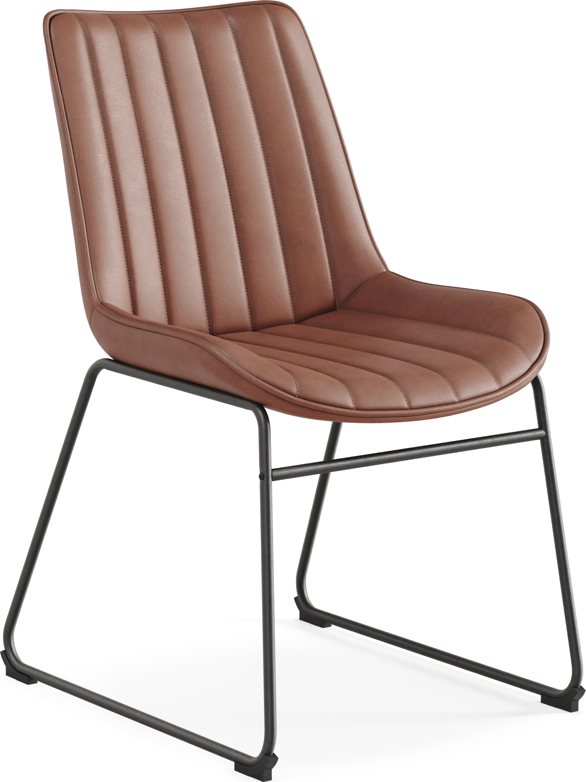 Axia Black 5 Pc Round Dining Room with Brown Chairs - Image 4