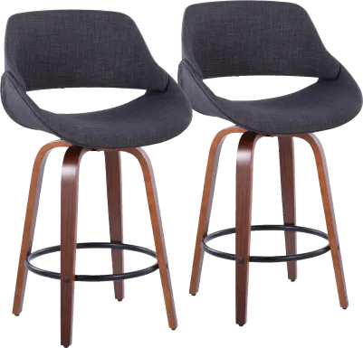 Inaran I Charcoal Swivel Counter Height Stool, Set of 2