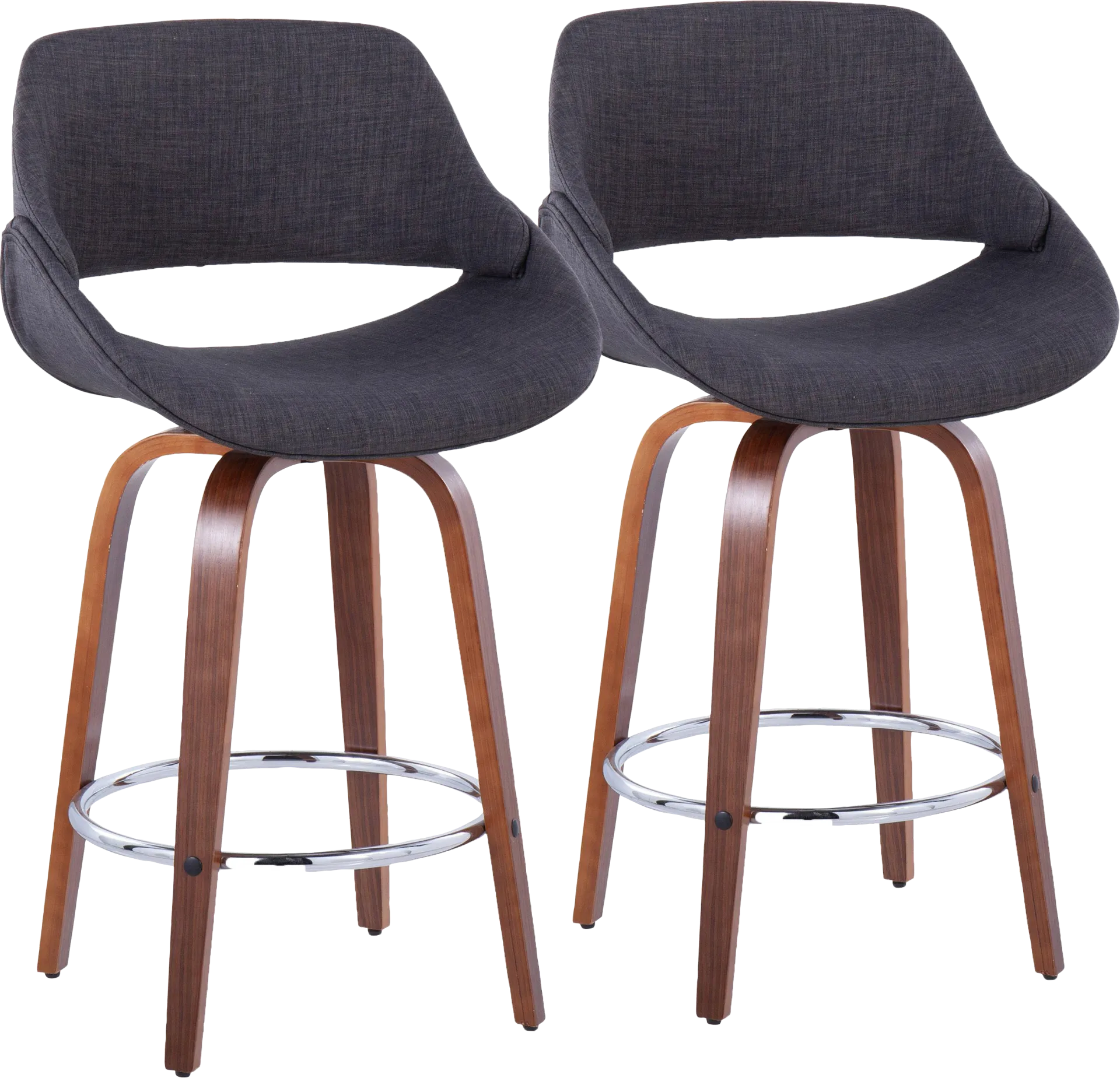 Inaran II Charcoal Swivel Counter Height Stool, Set of 2 - Image 1