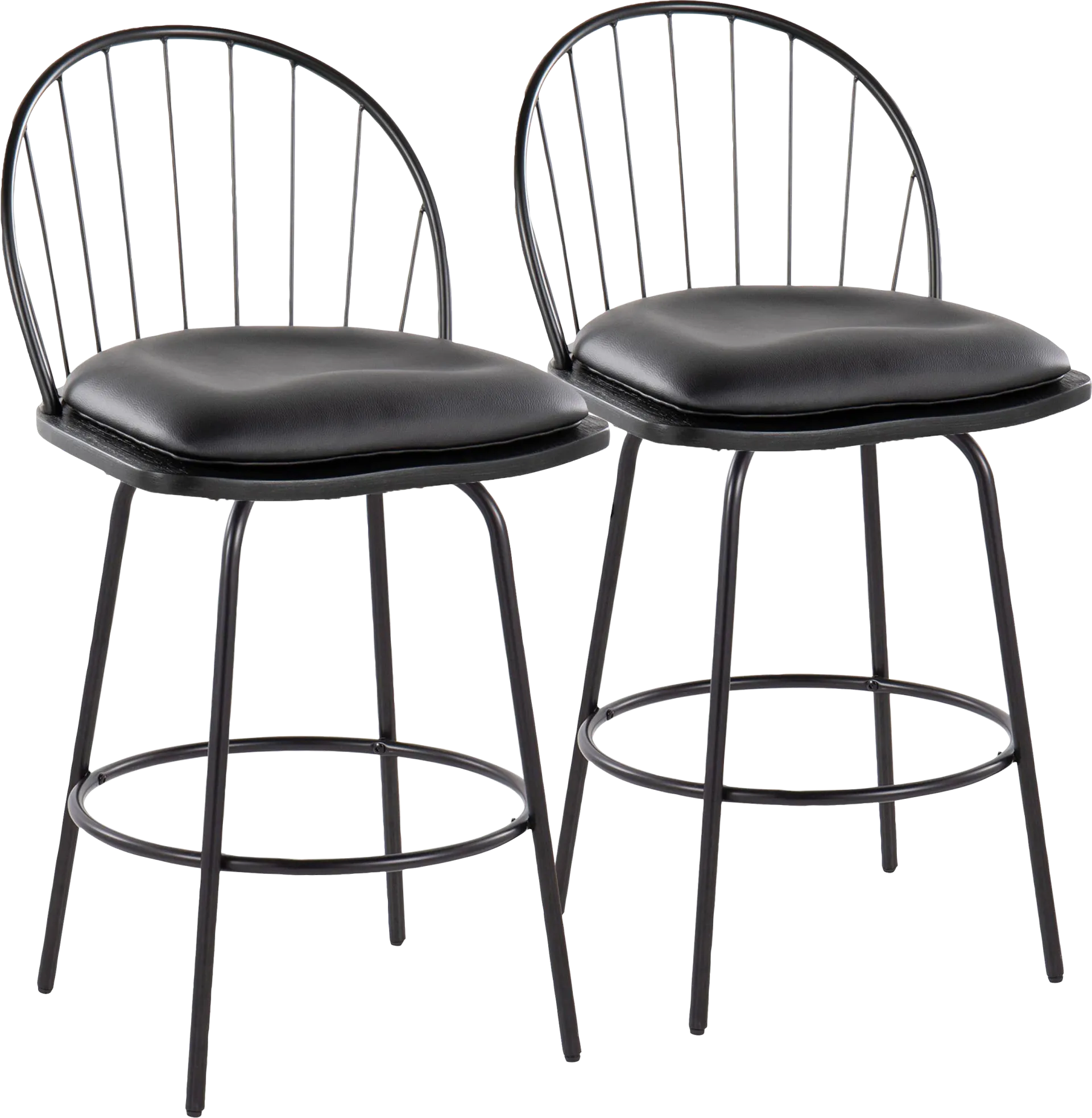 Charlias VI Black Swivel Counter Height Stool, Set of 2 - Image 1