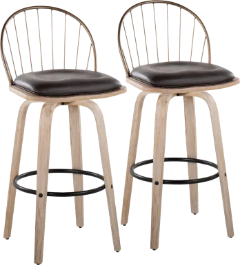 Charlias IX Brown Barstool, Set of 2