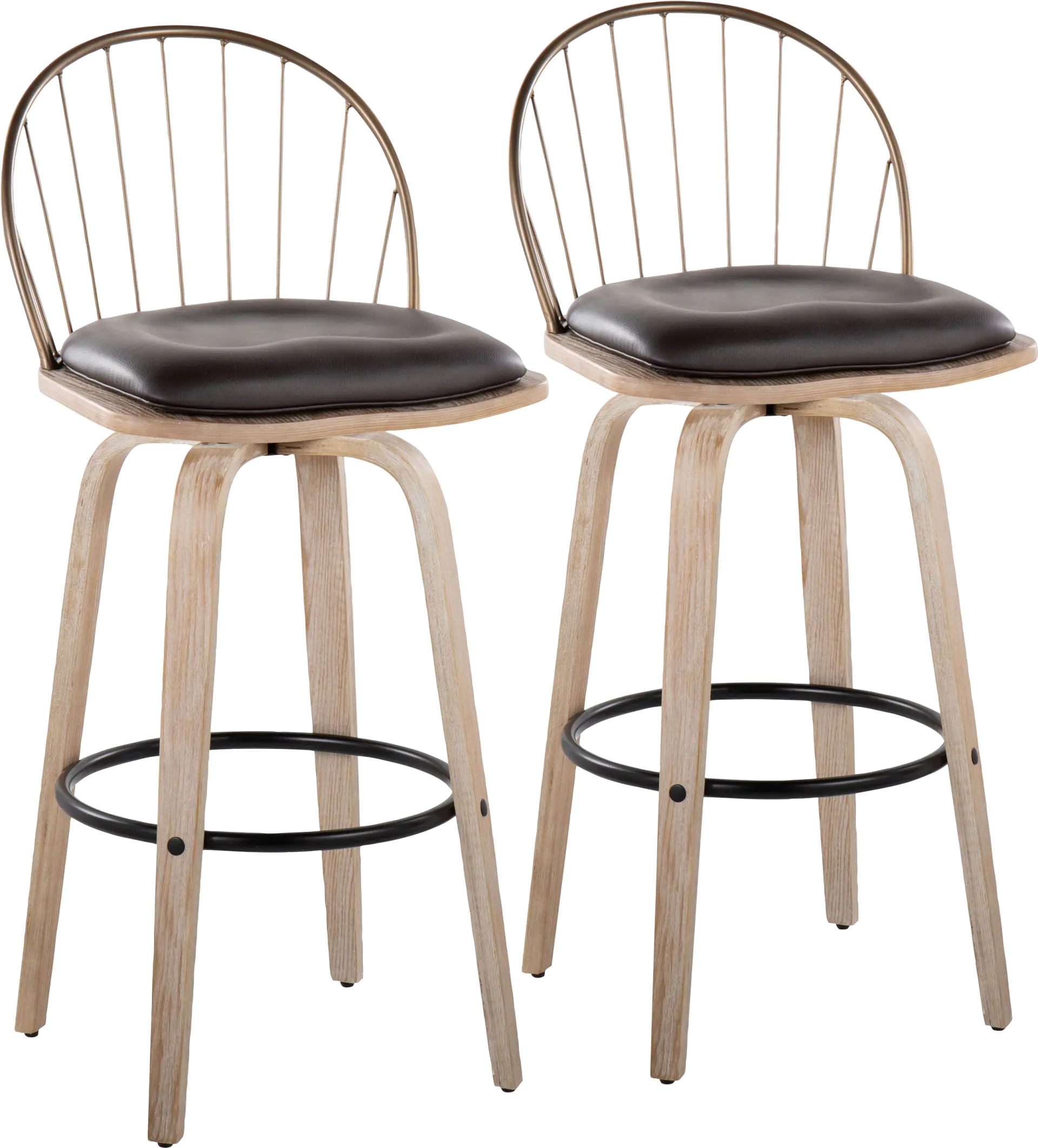 Charlias IX Brown Barstool, Set of 2