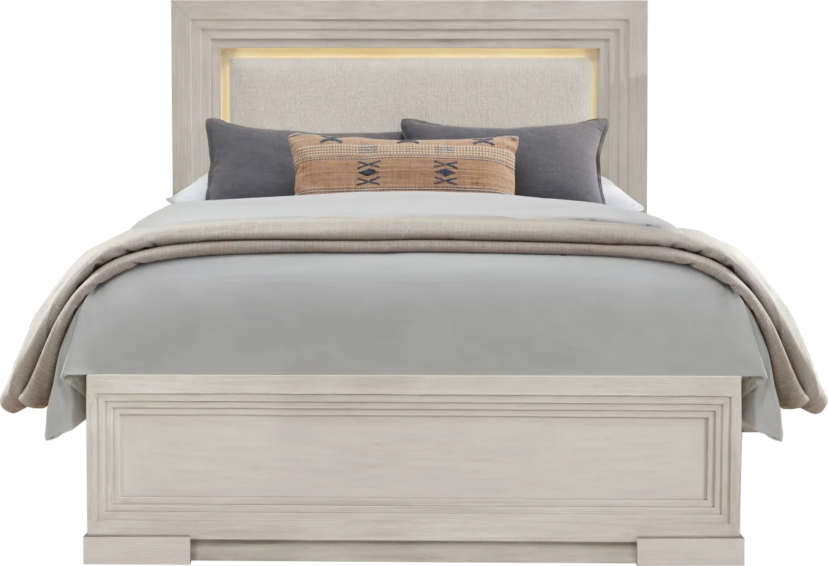 Royal Park Ivory 3 Pc Queen Panel Bed