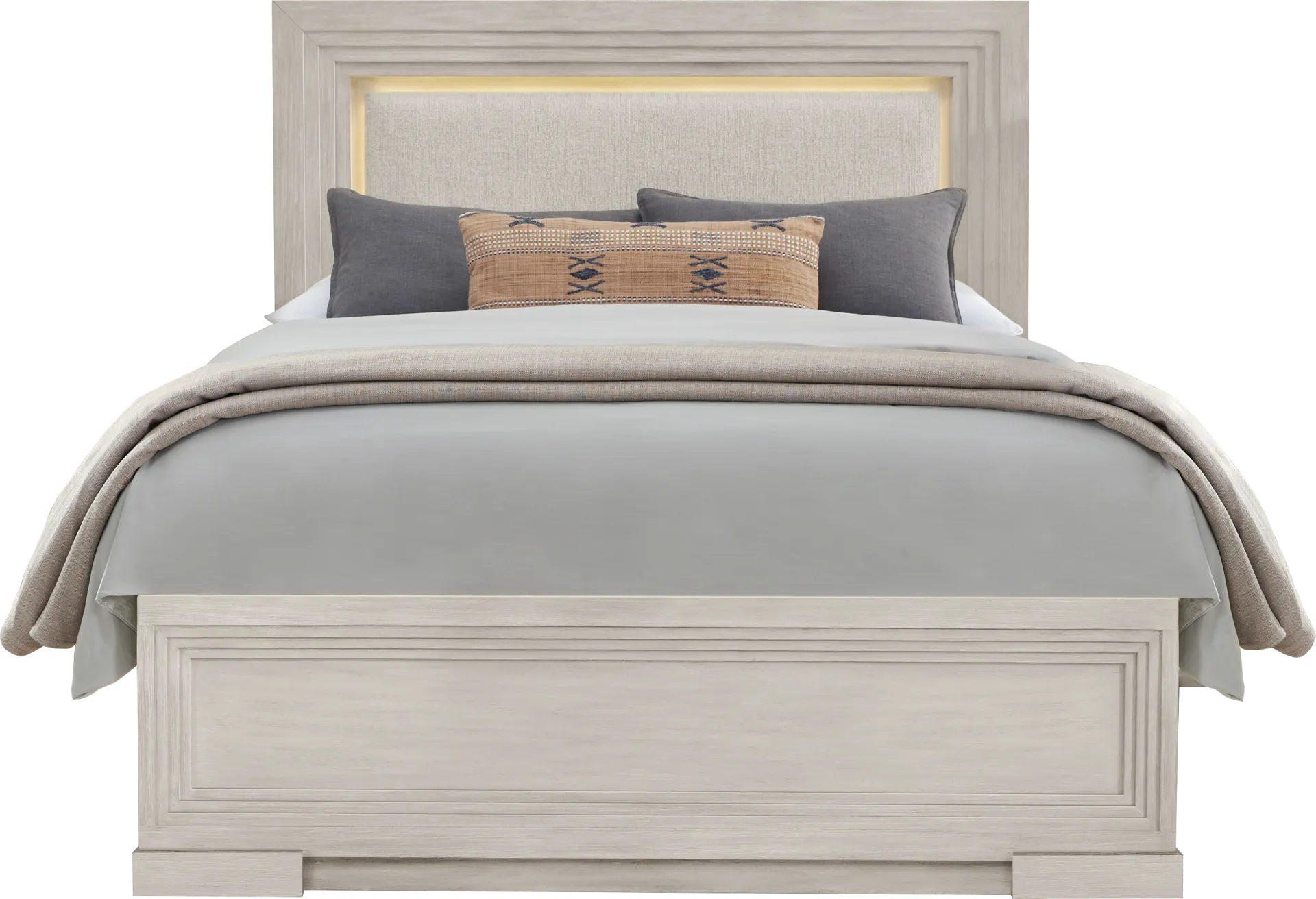 Royal Park Ivory 3 Pc King Panel Bed - Image 2