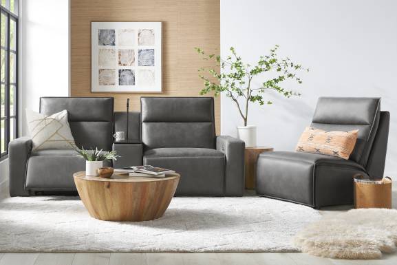 Charcoal 3 Pc Dual Power Reclining ModularTwo