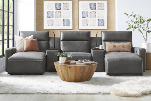 Charcoal 5 Pc Dual Power Reclining ModularTwo