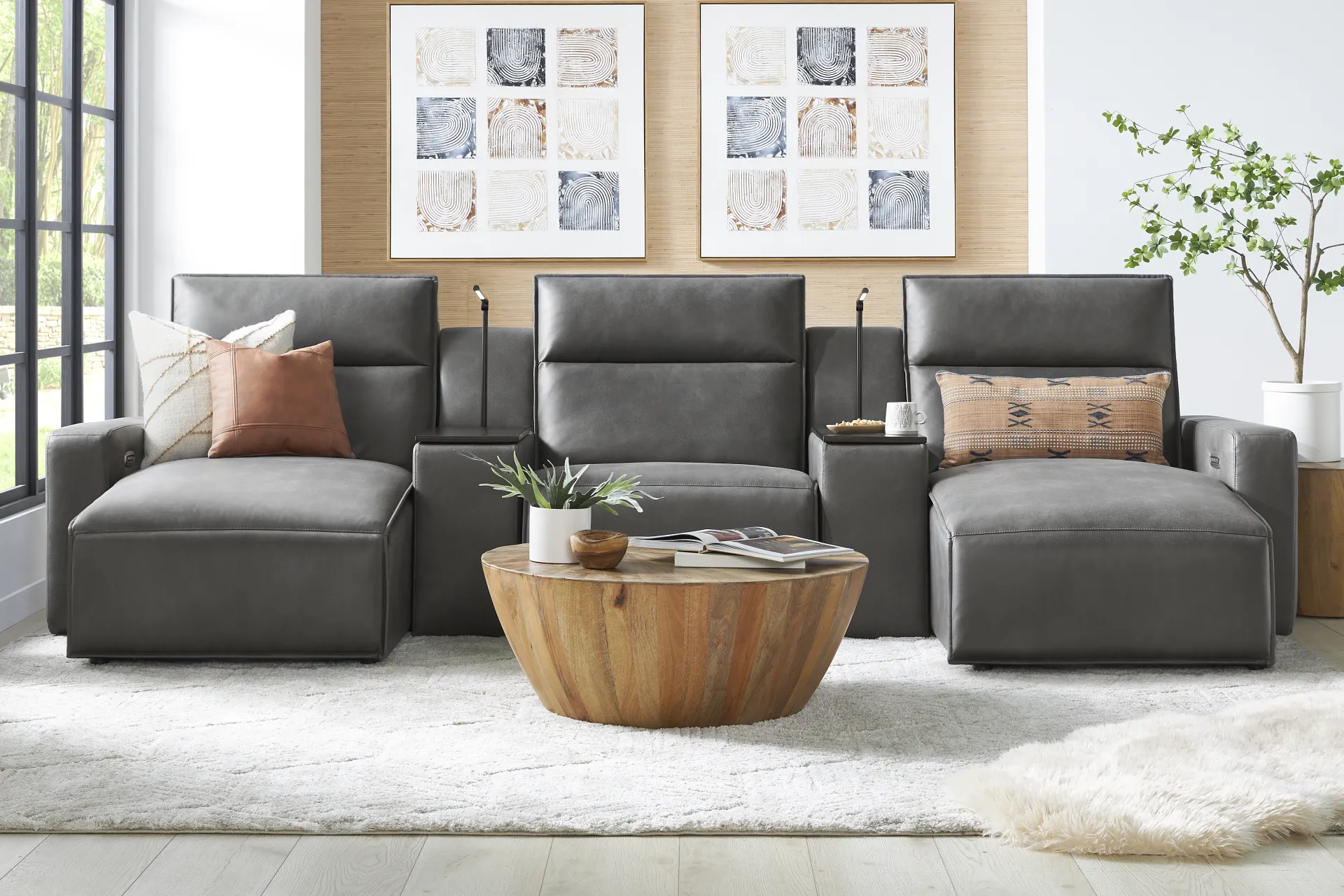 Charcoal 5 Pc Dual Power Reclining ModularTwo - Image 1
