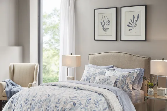 Picayne Blue 8 Pc California King Comforter Set